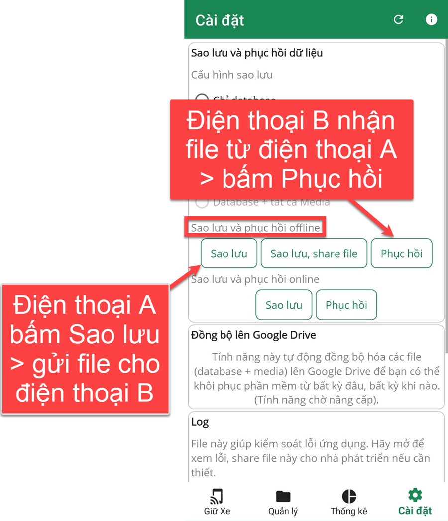 Đồng bộ dữ liệu phần mềm giữ xe IO