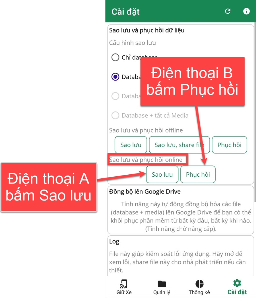 Đồng bộ dữ liệu giữa 2 điện thoại bản offline