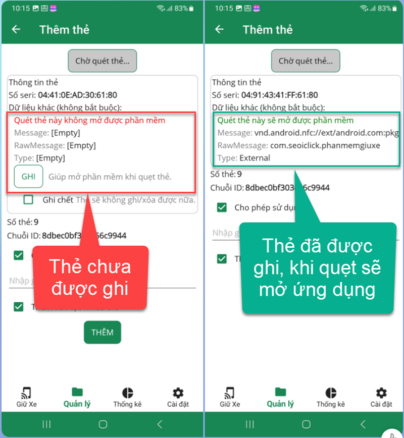 Ứng dụng quản lý giữ xe thông minh IO với thẻ NFC