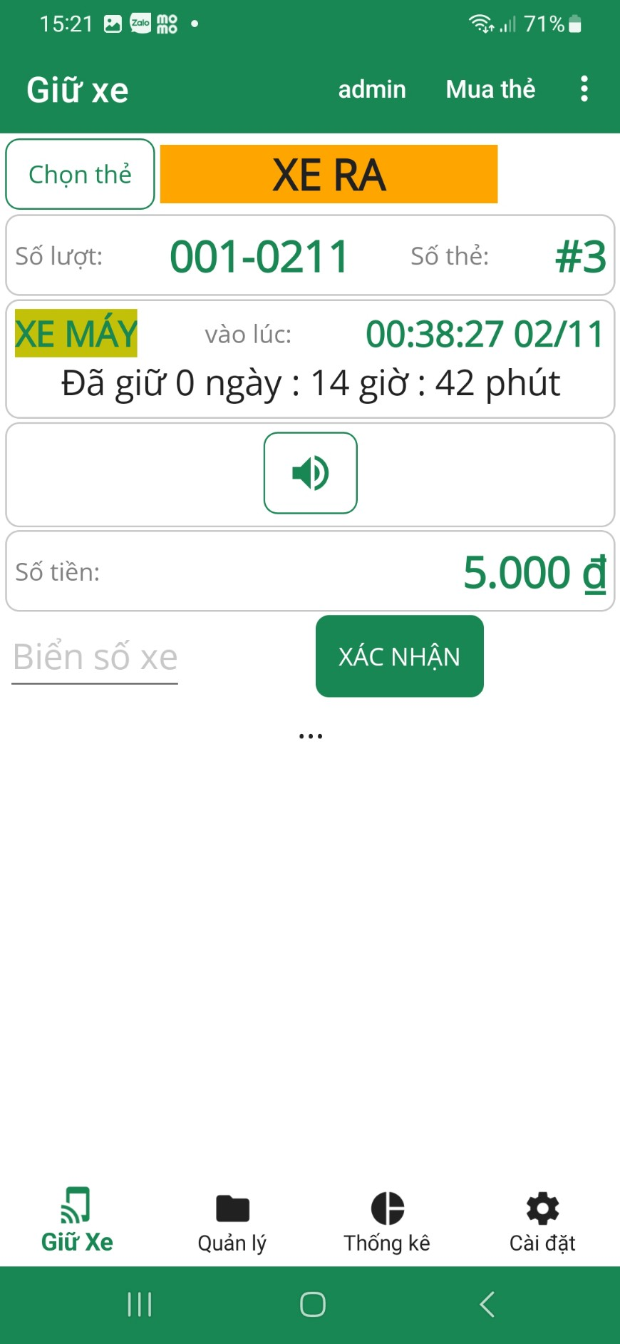 Cách tính tiền phần mềm giữ xe IO